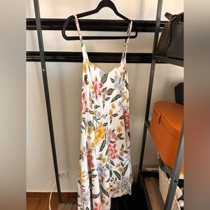 Old Navy Cream Floral Smocked Dress